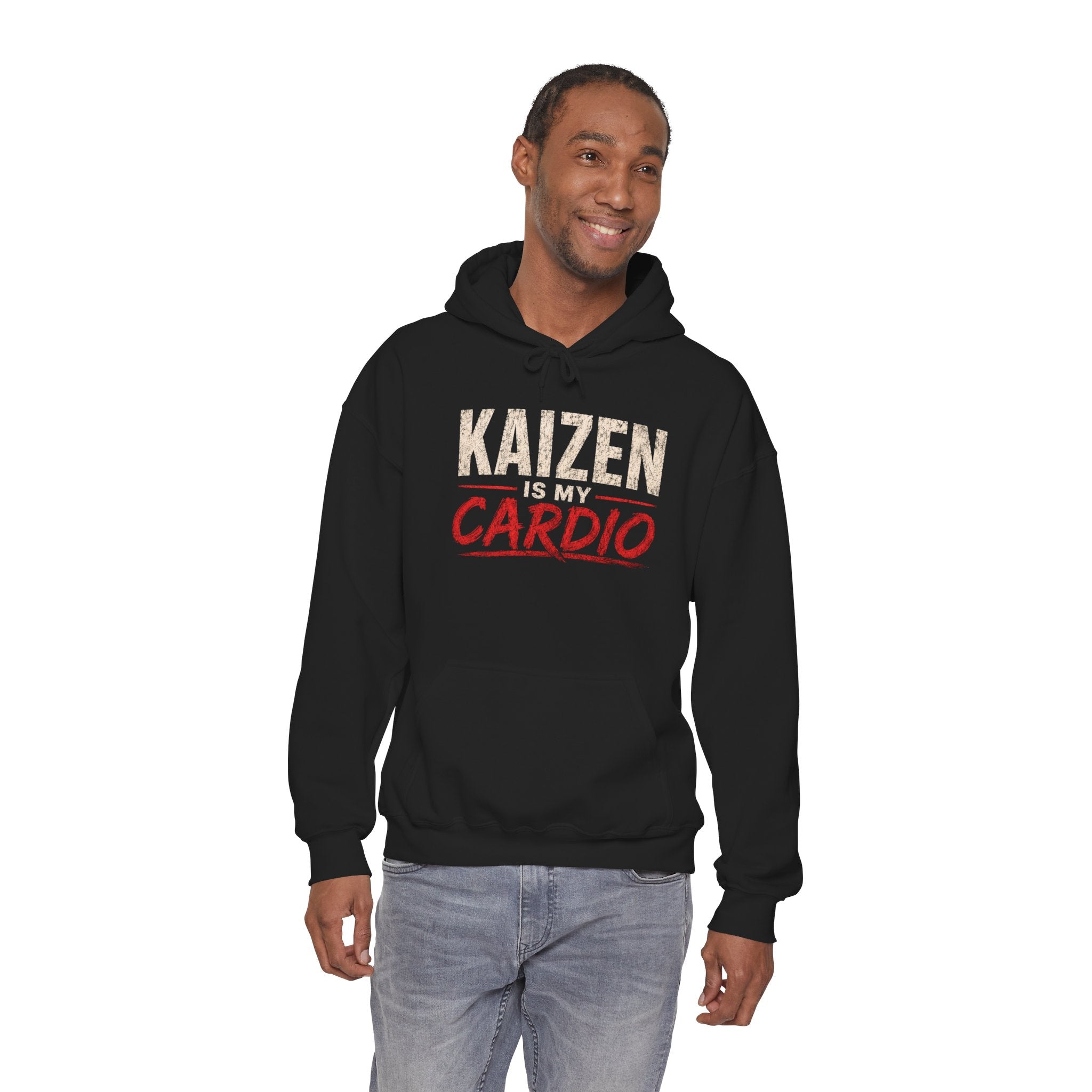 Kaizen Is My Cardio Hoodie – Motivational Fitness Hoodie