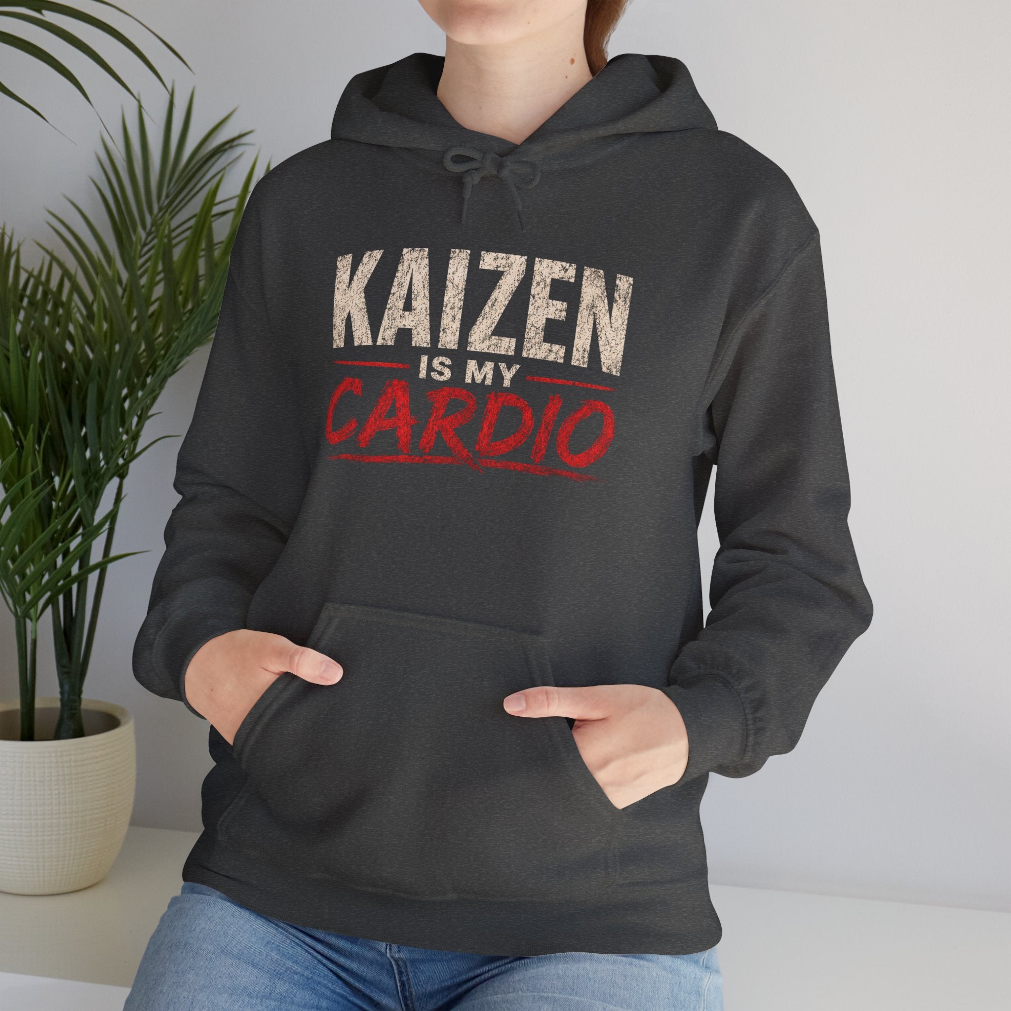 Kaizen Is My Cardio Hoodie – Motivational Fitness Hoodie