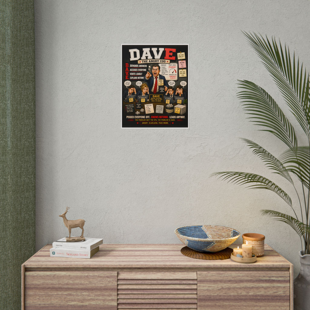 Rolled Poster — "DAVE, the overbearing COO" Funny Sarcastic Office Wall Art