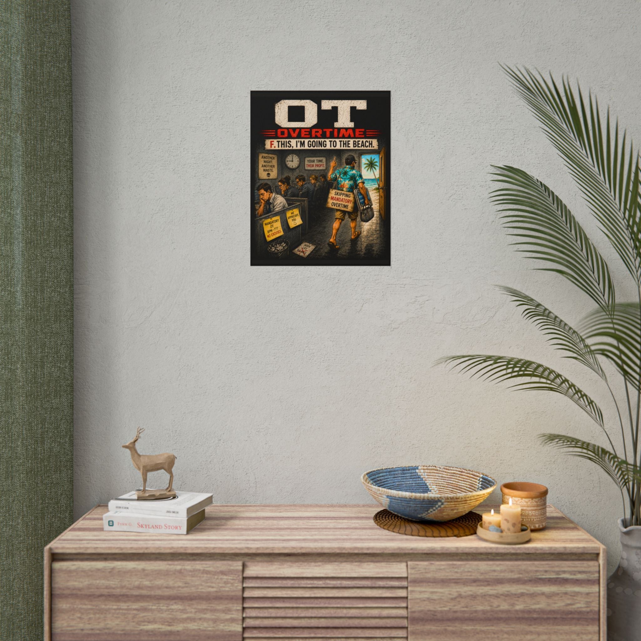Sarcastic 'F. This, I'm Going to the Beach' Work Escape Poster — Rolled Art Print