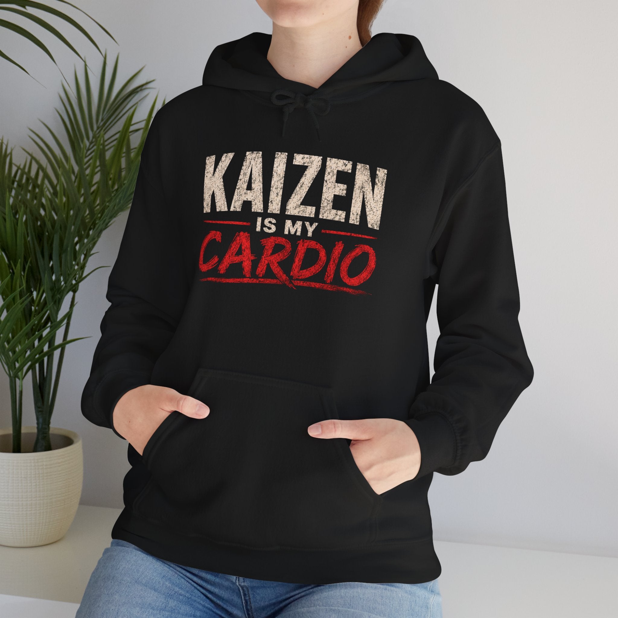 Kaizen Is My Cardio Hoodie – Motivational Fitness Hoodie