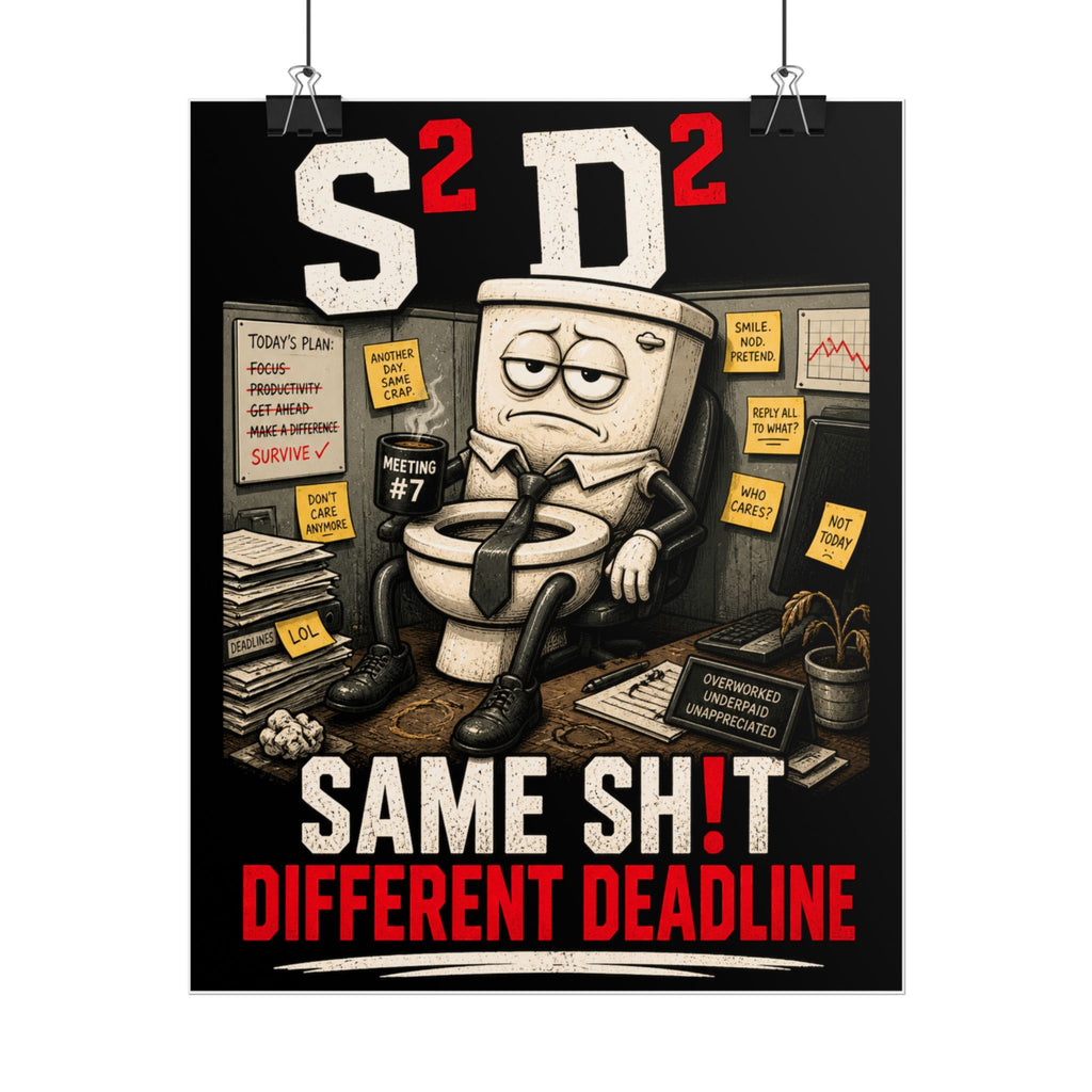 Rolled Poster — "Same Sh!t Different Deadline" Funny Office Wall Art