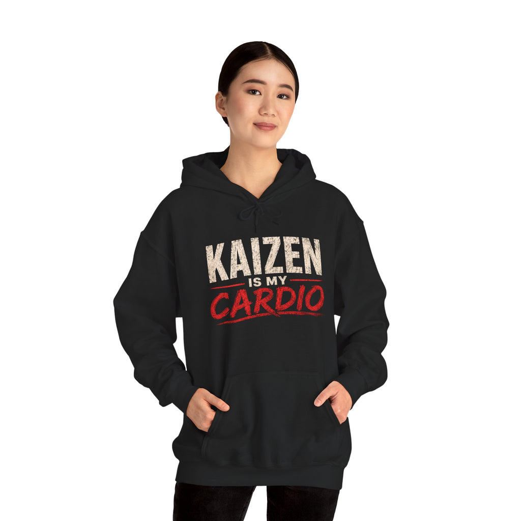 Kaizen Is My Cardio Hoodie – Motivational Fitness Hoodie