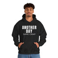 Funny 'Another Day Same Crap' Hoodie — Novelty Graphic Sweatshirt (Toilet Cartoon Back)