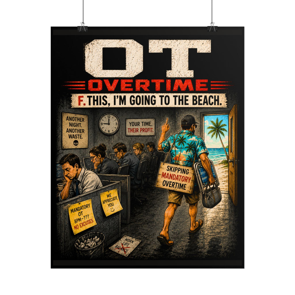 Sarcastic 'F. This, I'm Going to the Beach' Work Escape Poster — Rolled Art Print