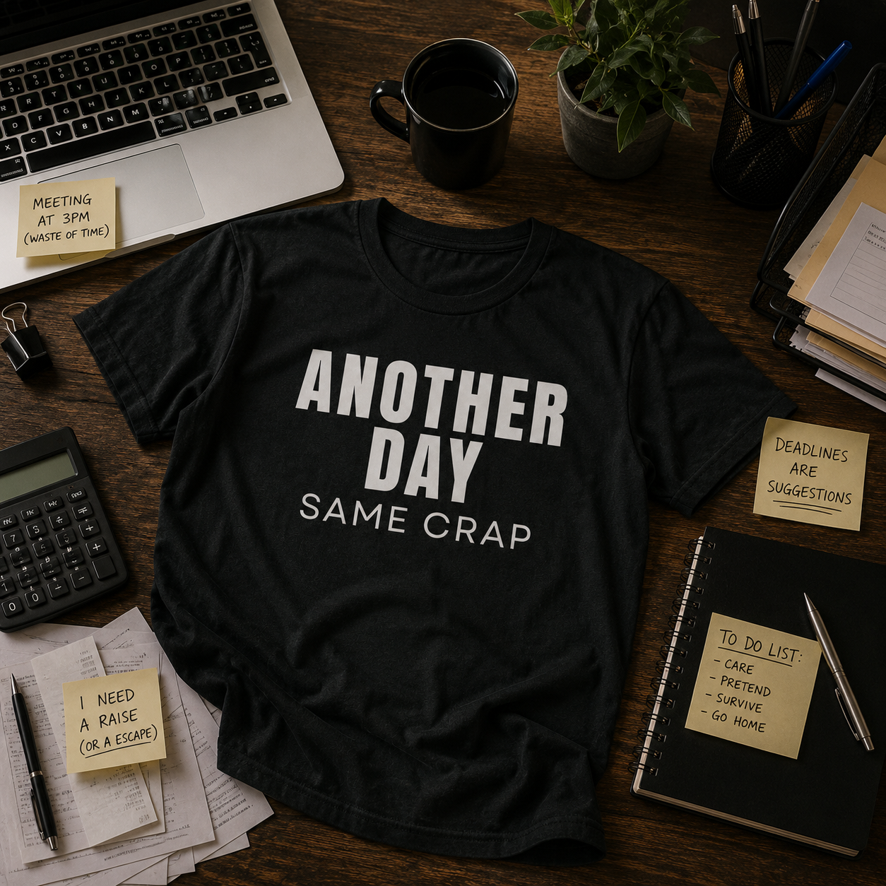 T-Shirt — "Another Day, Same Crap" Funny Graphic Tee