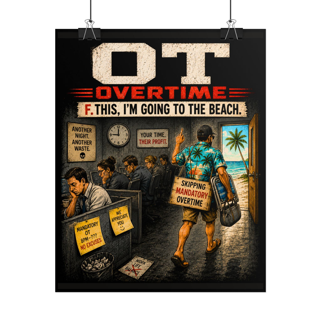 Sarcastic 'F. This, I'm Going to the Beach' Work Escape Poster — Rolled Art Print