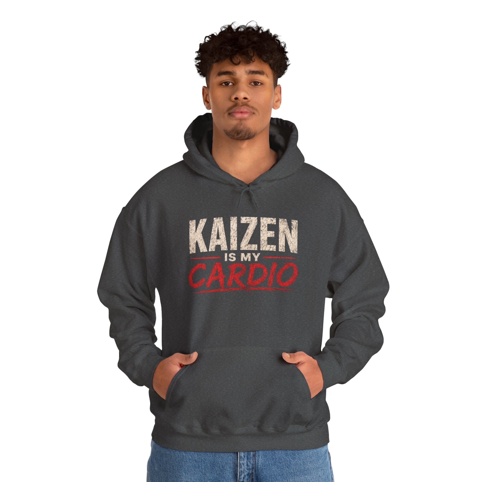 Kaizen Is My Cardio Hoodie – Motivational Fitness Hoodie