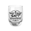 Whiskey Glass – “Root Cause: Sh!t Management” Funny Whiskey Tumbler for Managers, Coworkers & Gift Occasions
