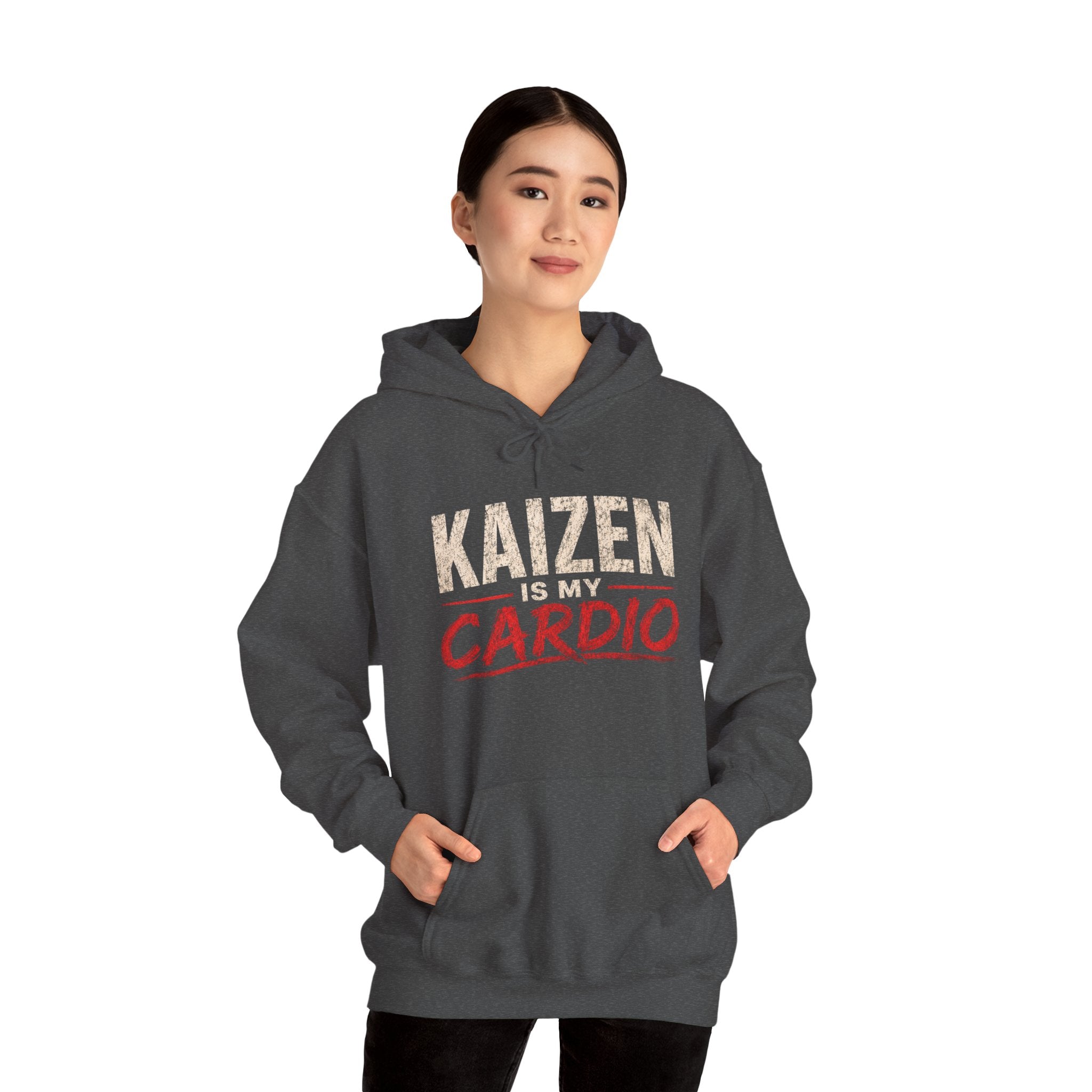 Kaizen Is My Cardio Hoodie – Motivational Fitness Hoodie